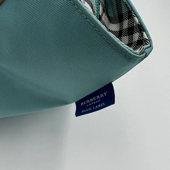 Burberry Blue Label Teal and Beige Mini Tote Bag - Picture 4 of 7